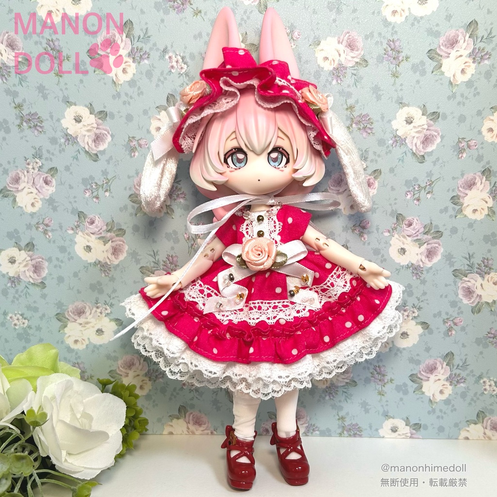 うさみみ水玉ドレスセット