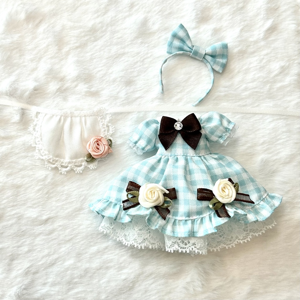 スカラップワンピースセット 1/12ドール用