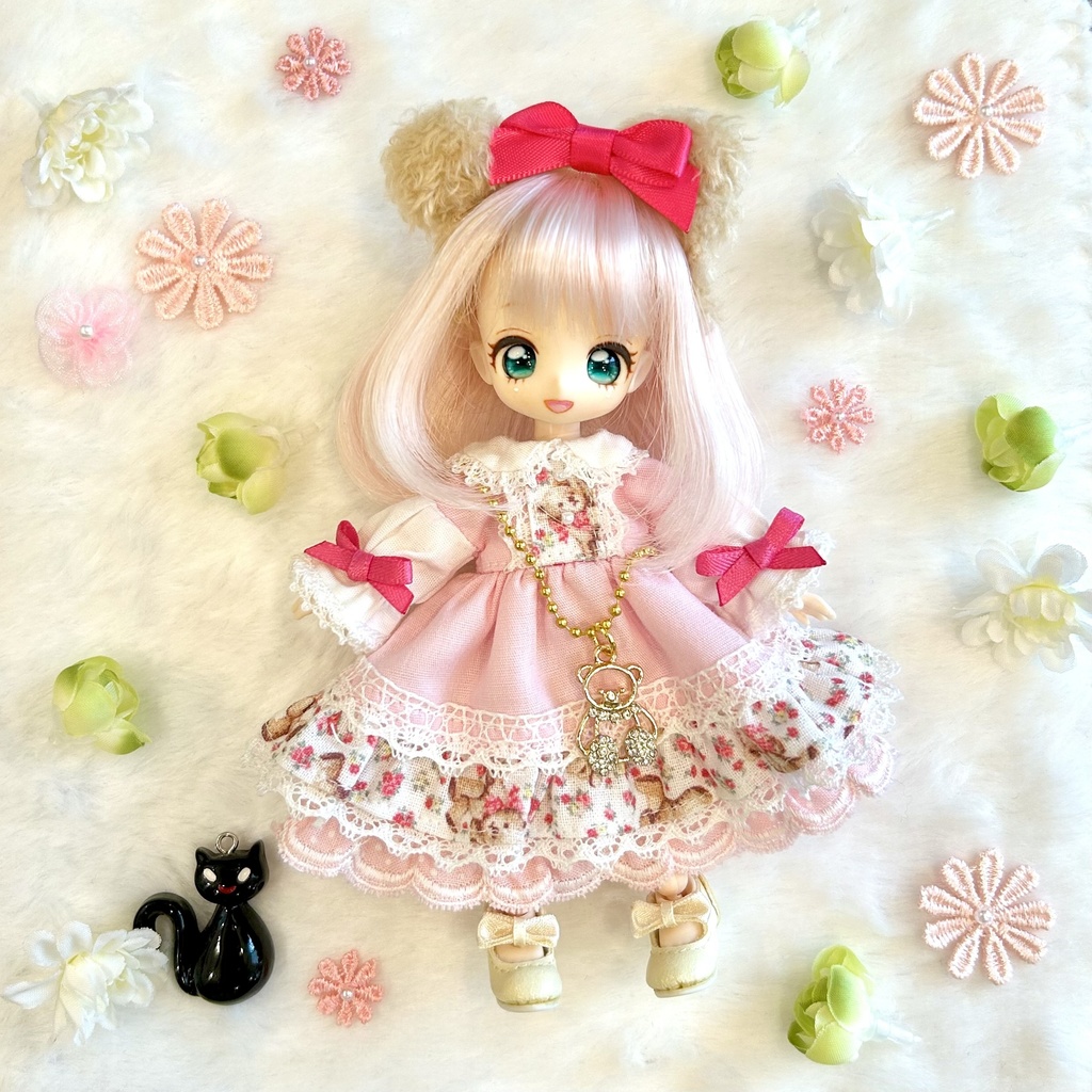 くまちゃんワンピースセット 1/12ドール用