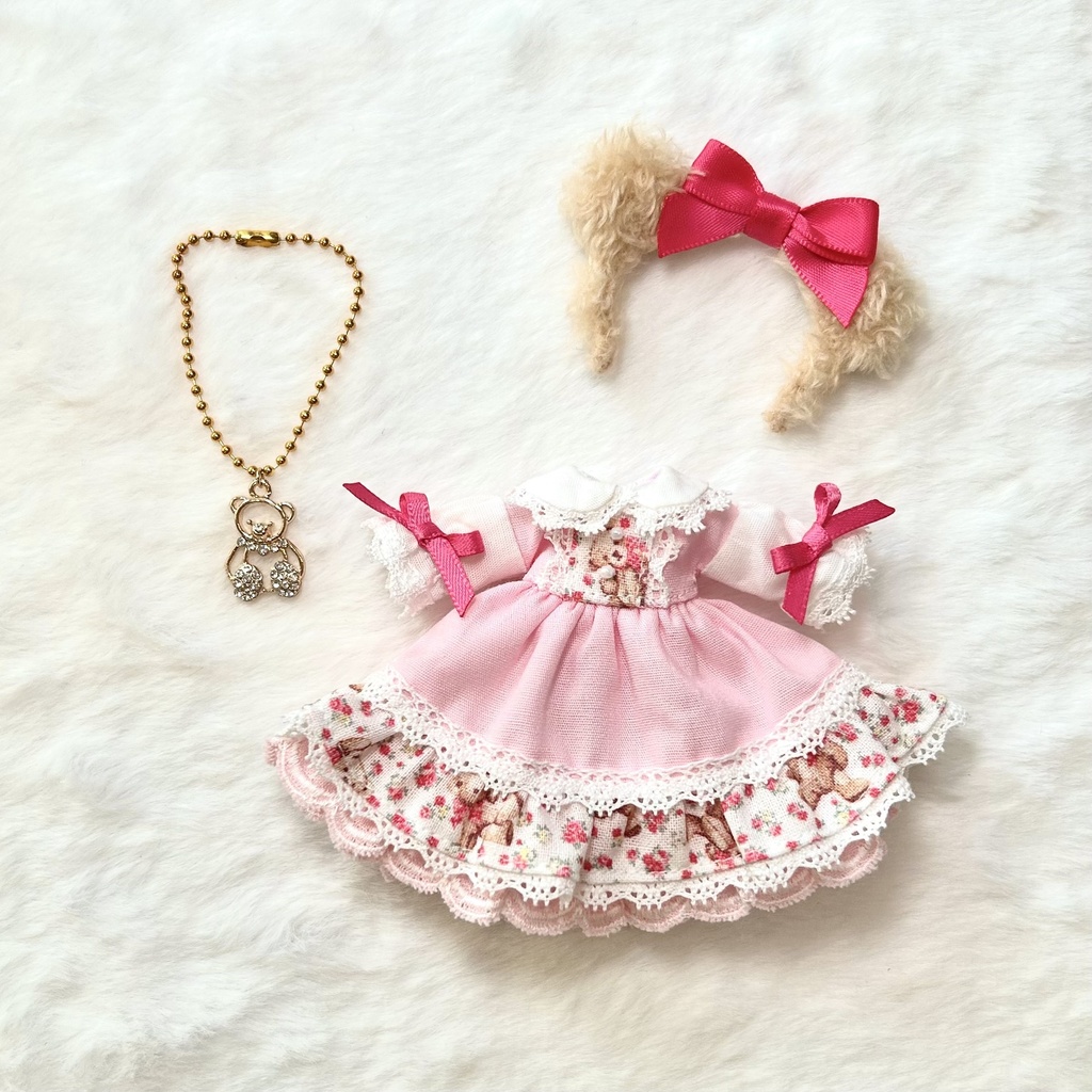 くまちゃんワンピースセット 1/12ドール用