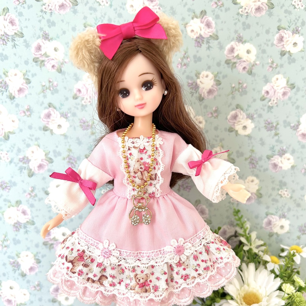 くまちゃんワンピースセット　1/6ドール用