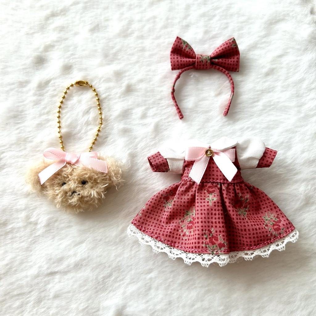 くまちゃんとワンピースセット オビツ11サイズ