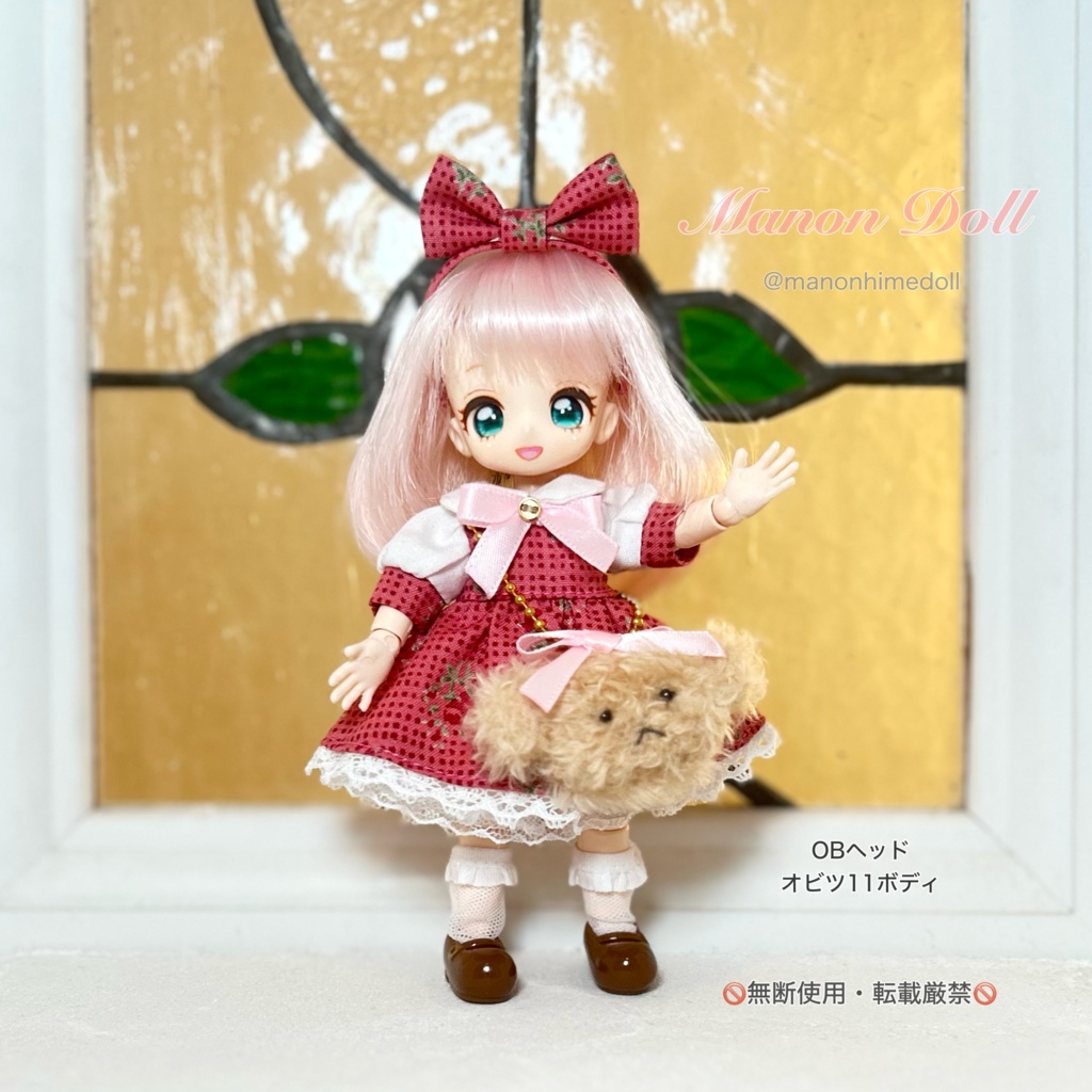 くまちゃんとワンピースセット　オビツ11