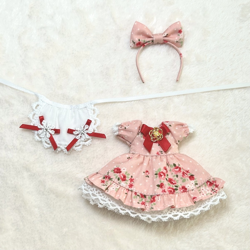 エプロンドレスセット ピンク