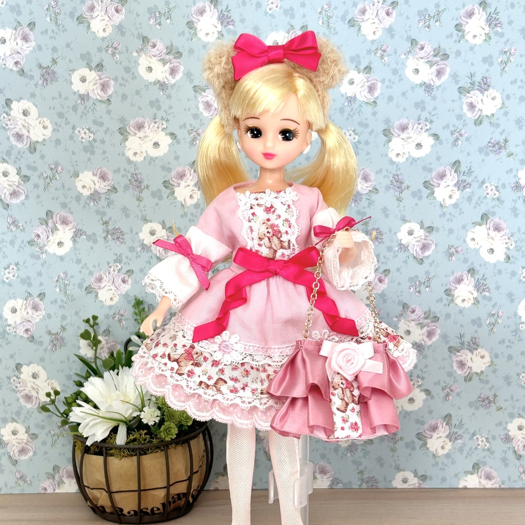 くまちゃんワンピースセット　リカちゃん着用可