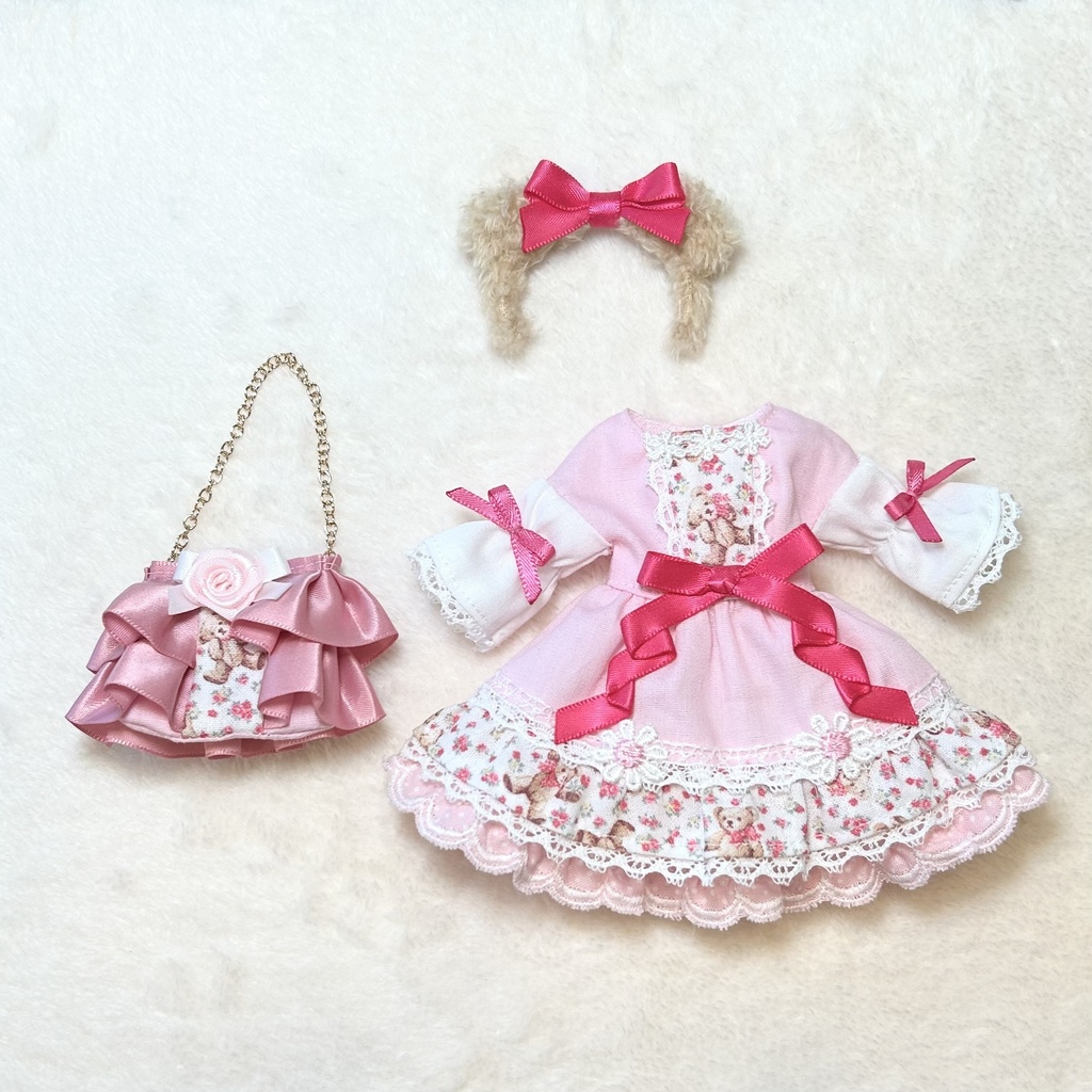 くまちゃんワンピースセット リカちゃん着用可
