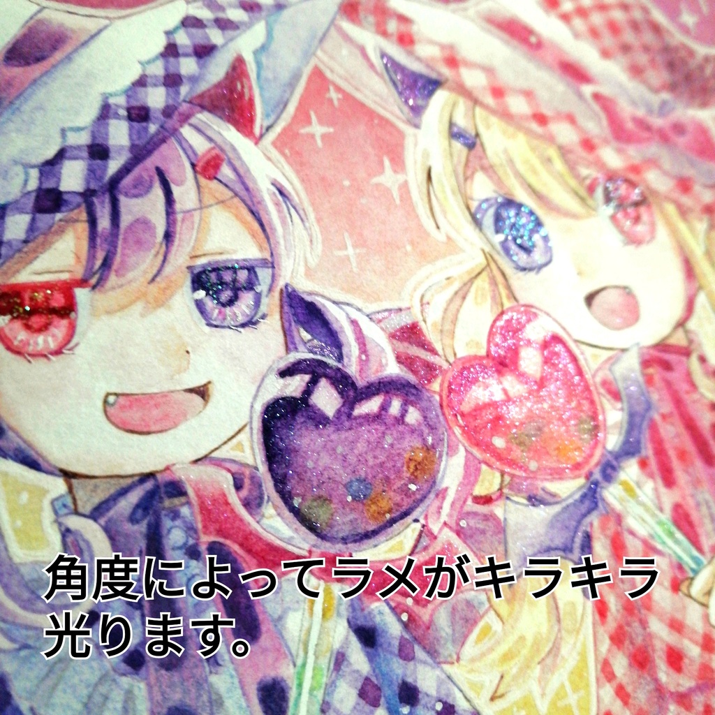 【額付き原画】Mischievous Twin Devil Witch