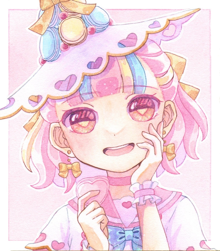 【ミニ色紙】pastel macaron