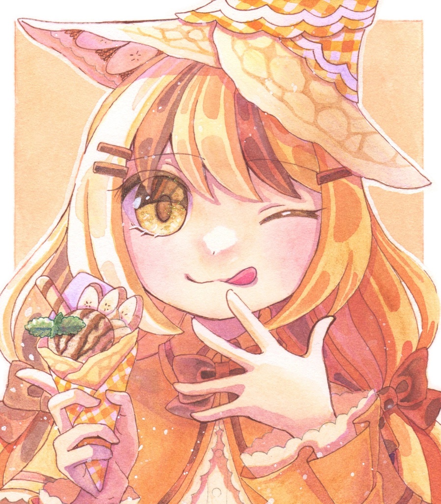 【ミニ色紙】banana crape