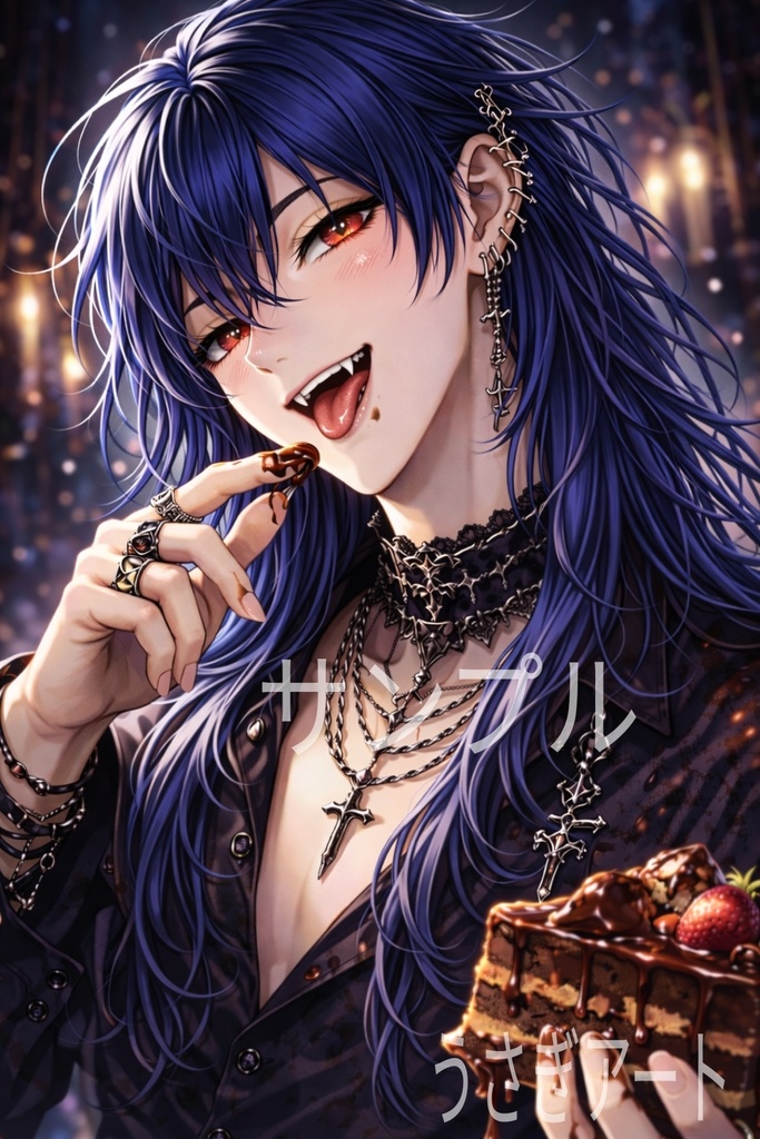 チョコレートヴァンパイア｜甘さに溺れる吸血鬼｜耽美イラスト