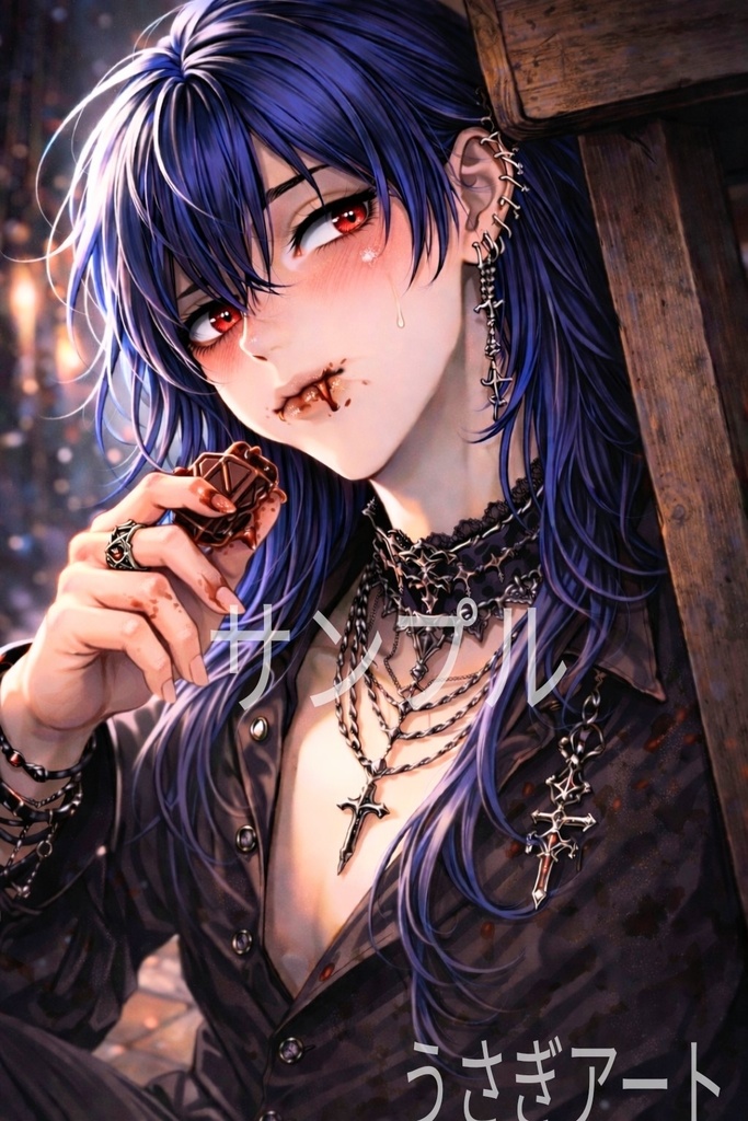 甘さに夢中。チョコをほおばる吸血鬼｜デジタルデータ販売