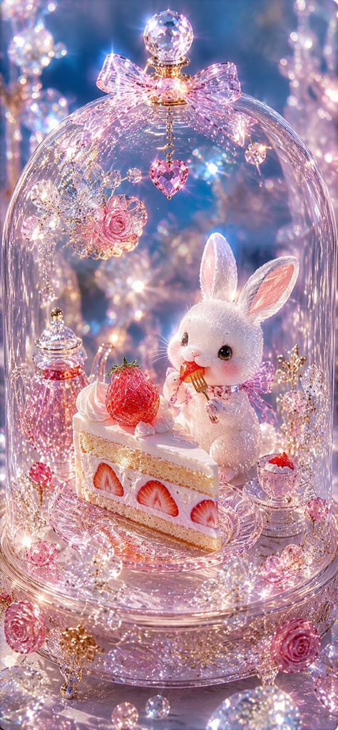 ガラスドームうさぎ｜ショートケーキタイム