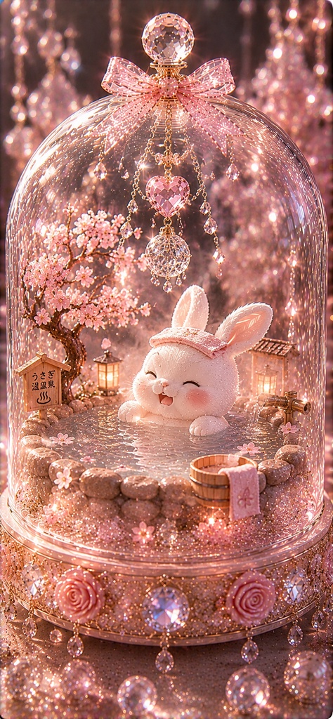 ガラスドームうさぎ｜きらめく桜温泉