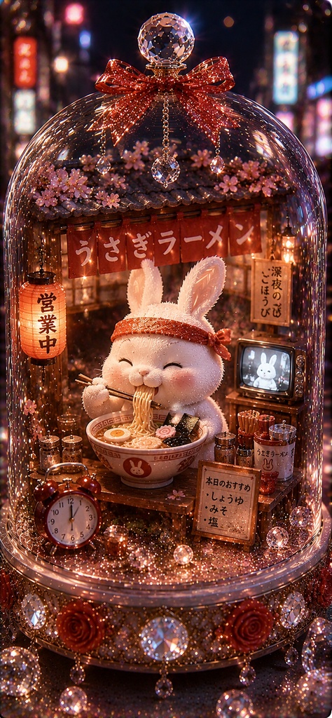  ガラスドームうさぎ｜深夜のうさぎラーメン 