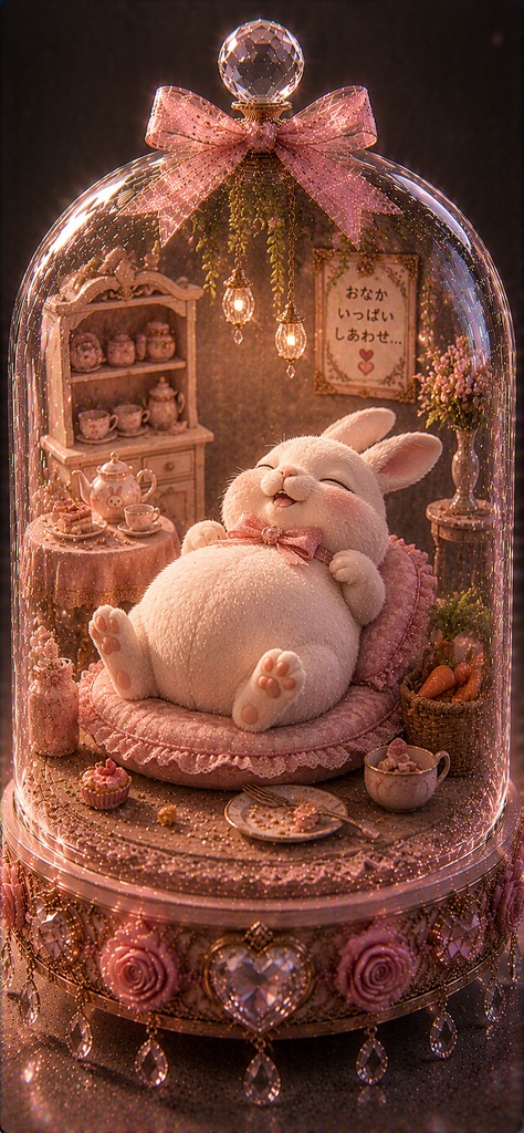 ガラスドームうさぎ｜おなかいっぱいのしあわせ時間