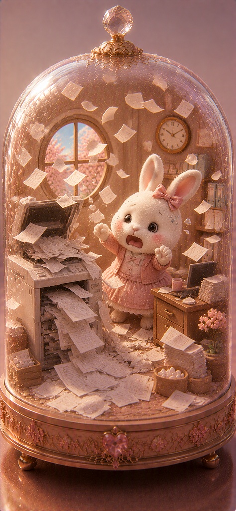 ガラスドームうさぎ 〜コピー機が大暴走しちゃったうさぎ〜 Glass Dome Rabbit - Copier Chaos Bunny