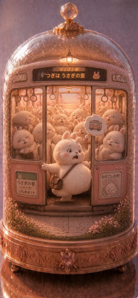ガラスドームうさぎ 〜ひとりだけ乗り過ごしちゃったうさぎ〜 Glass Dome Rabbit - Missed Stop Bunny