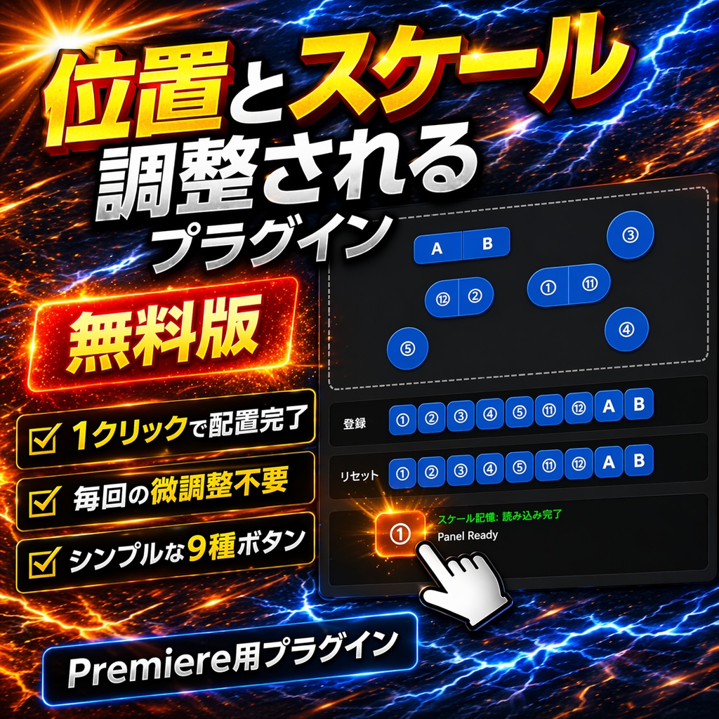 Premiere用 ボタン一つで位置とスケール調整 エクステンション「Scale Preset Pro」