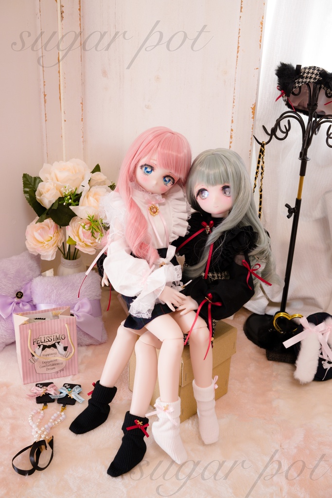 ＊即納＊黒ねこちゃん、白うさぎちゃんセット