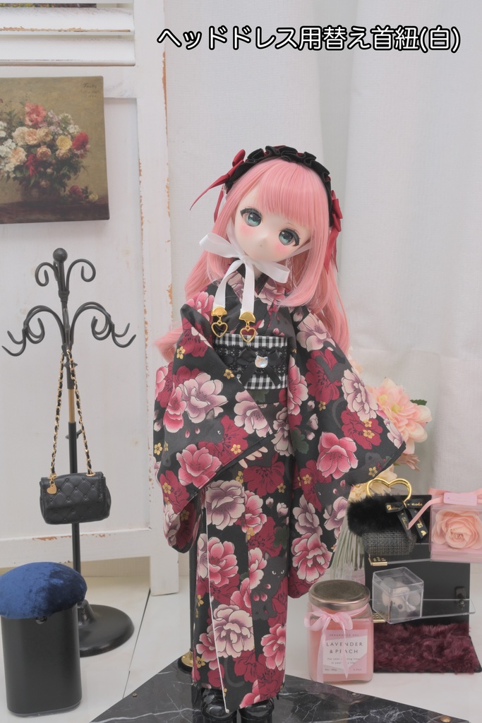 白蛇と椿の着物