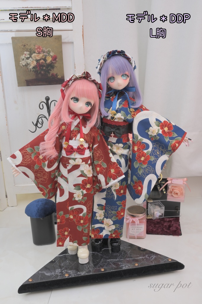 白蛇と椿の着物