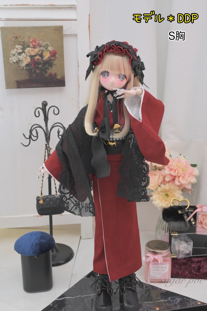 赤の木綿の着物