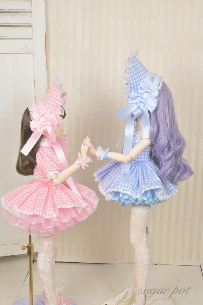 ハーフボンネット*ギンガムチェック