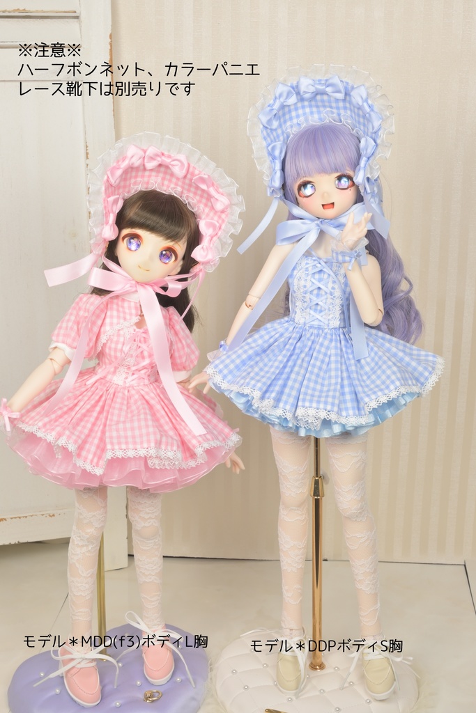 ハーフボンネット*ギンガムチェック