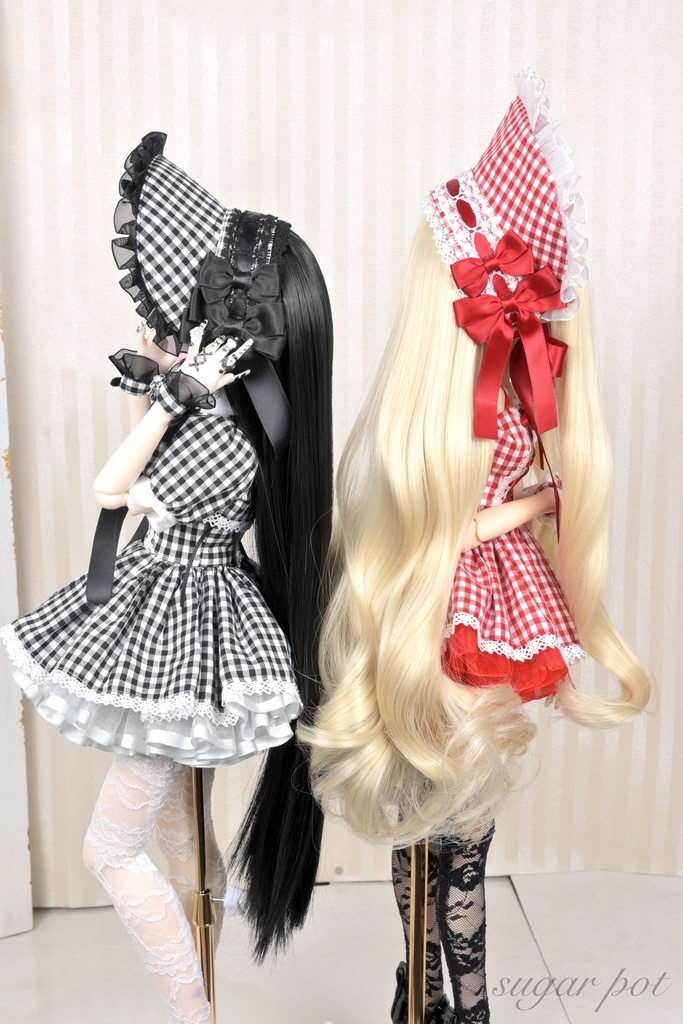 ハーフボンネット*ギンガムチェック