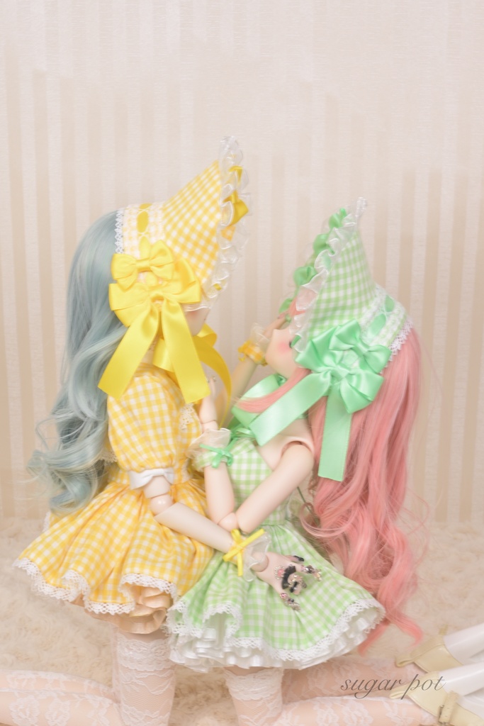 ハーフボンネット*ギンガムチェック