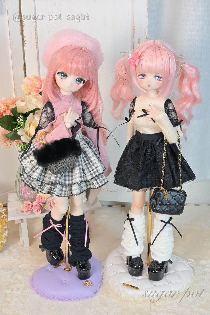 ハート柄胸あきニット