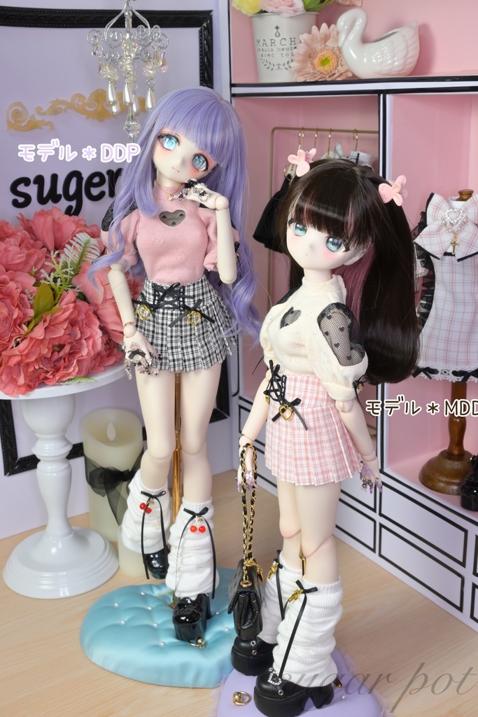 ♡型胸明きニット*半袖ばーじょん