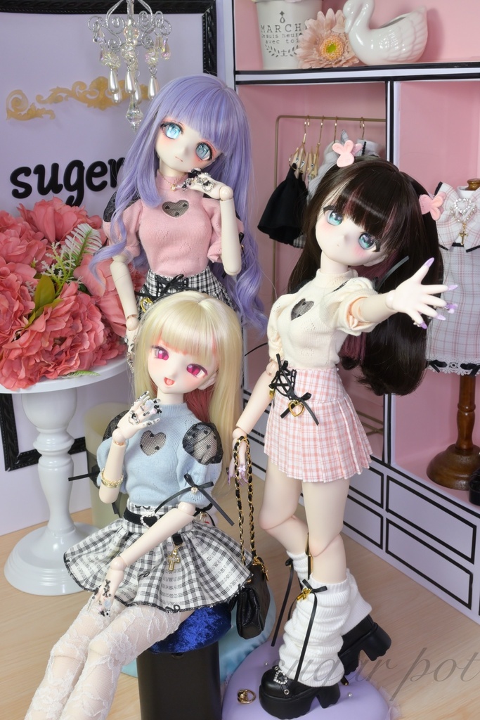 ♡型胸明きニット＊半袖ばーじょん