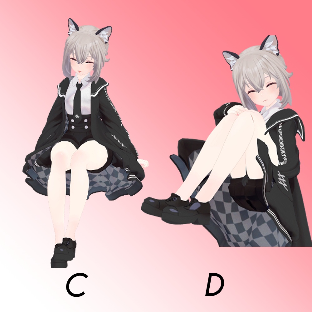 【Free】座ってるポーズセットVol2