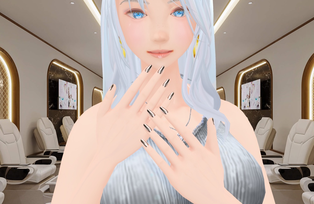 【VRoidアクセサリー】メタリックネイル♡