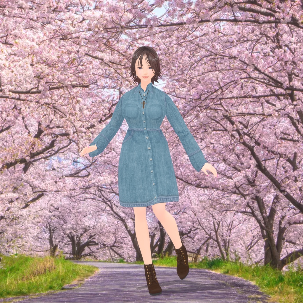 【VRoid衣装】デニムワンピ♡