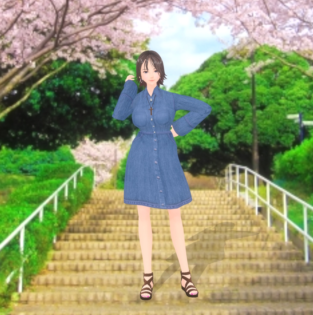 【VRoid衣装】デニムワンピ♡