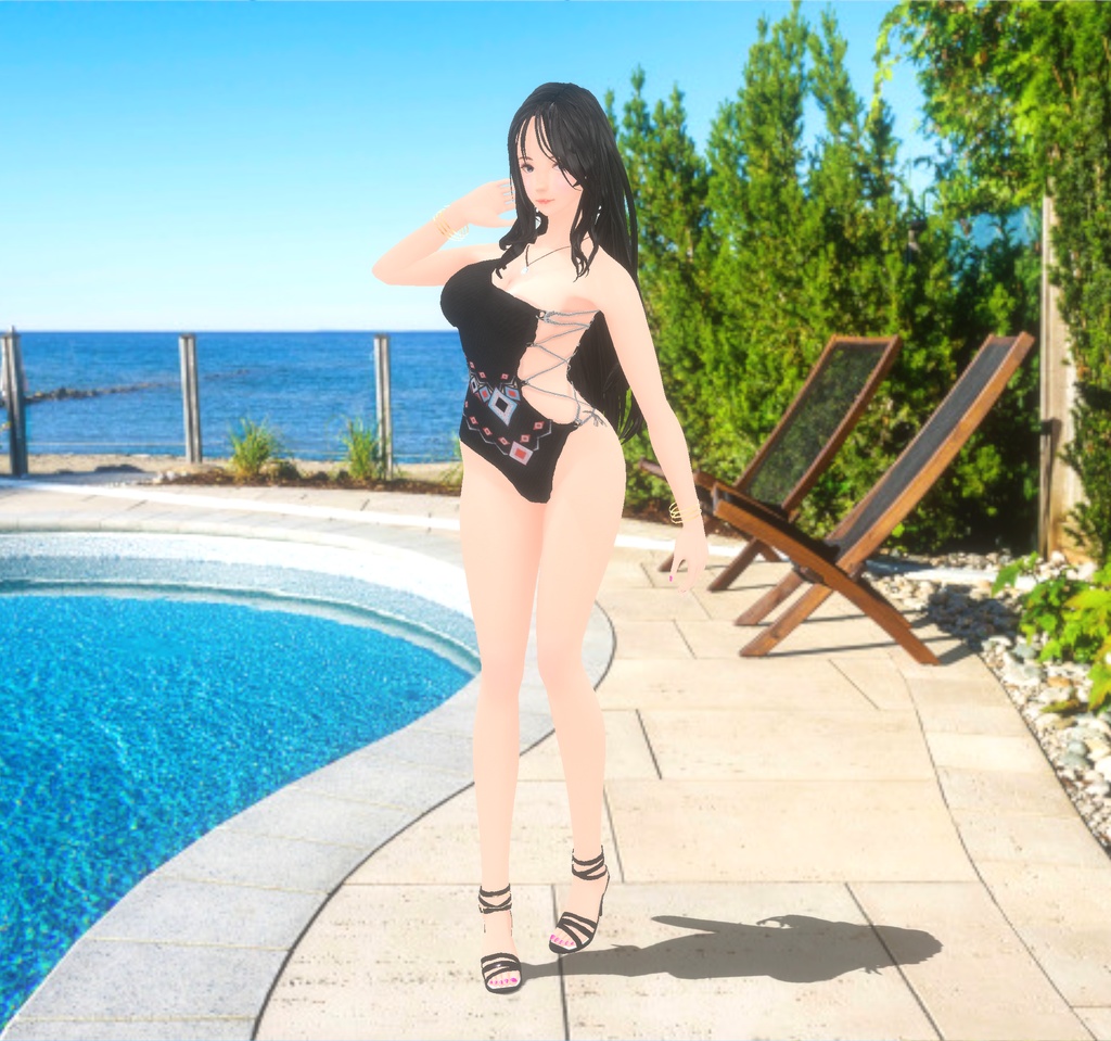 【VRoid衣装】サイド編み上げ水着♡