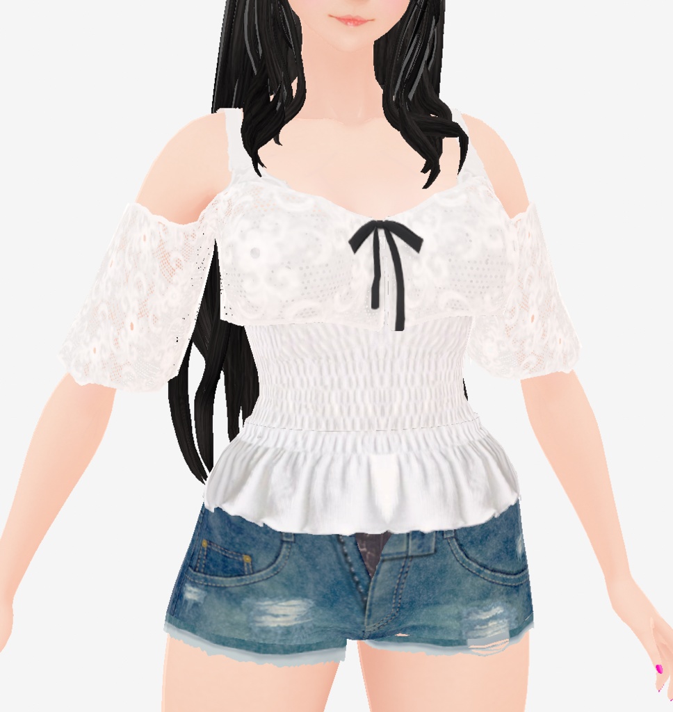 【VRoid衣装】レースフリルキャミトップ♡