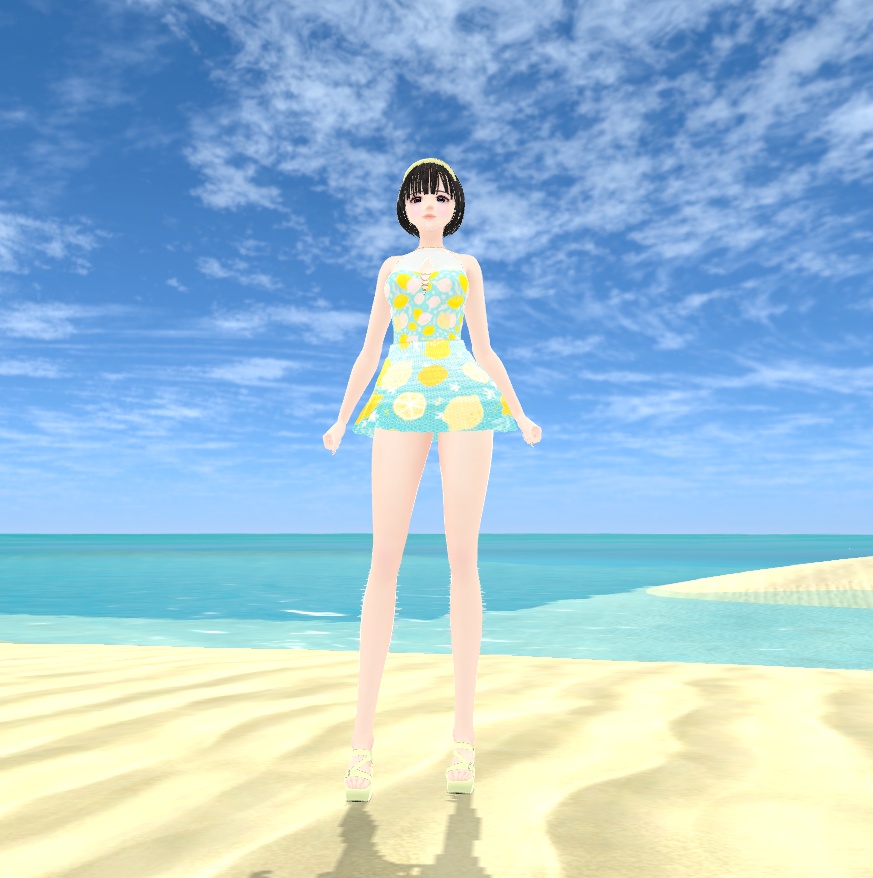 【VRoid衣装】フルーツ柄のワンピ水着♡