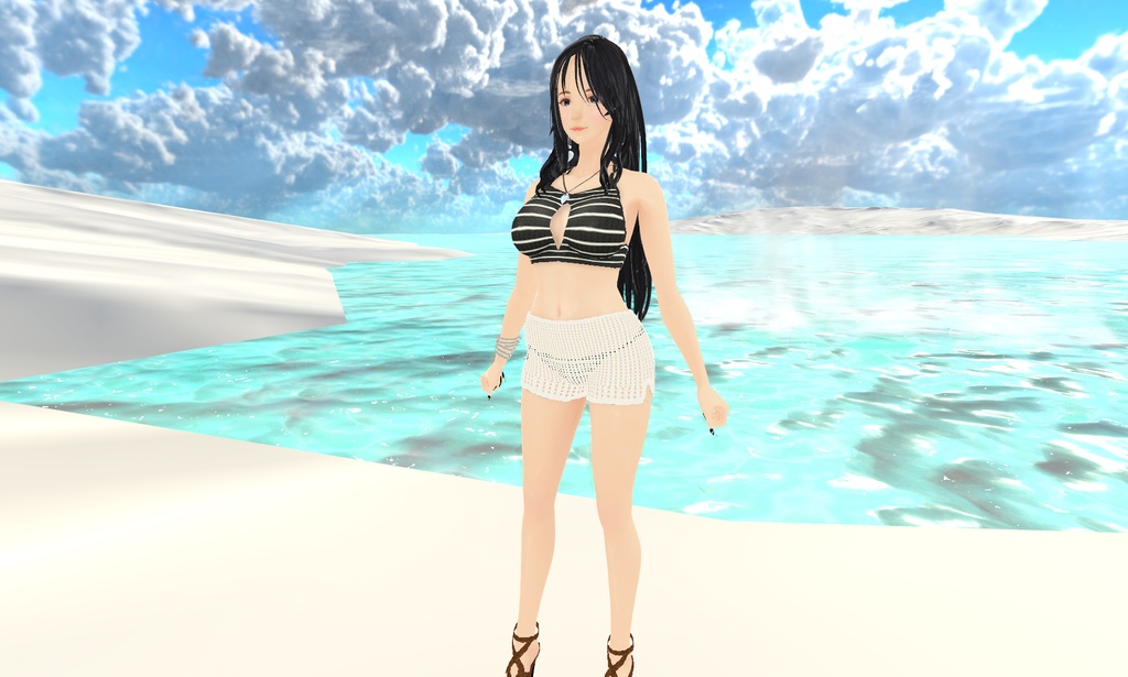 【VRoid衣装】ボーダー水着♡