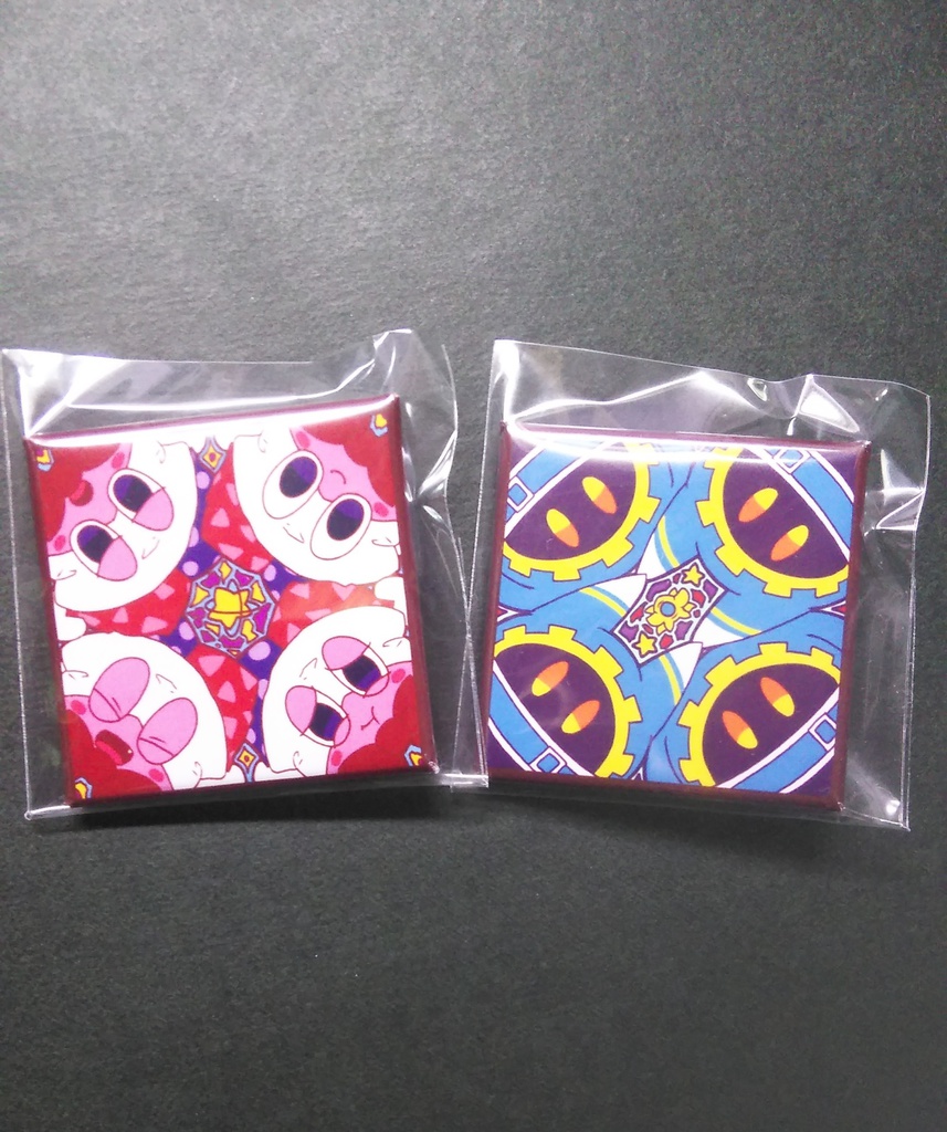 【星のカービィ・マルク&マホロア缶バッジ】40mm四角