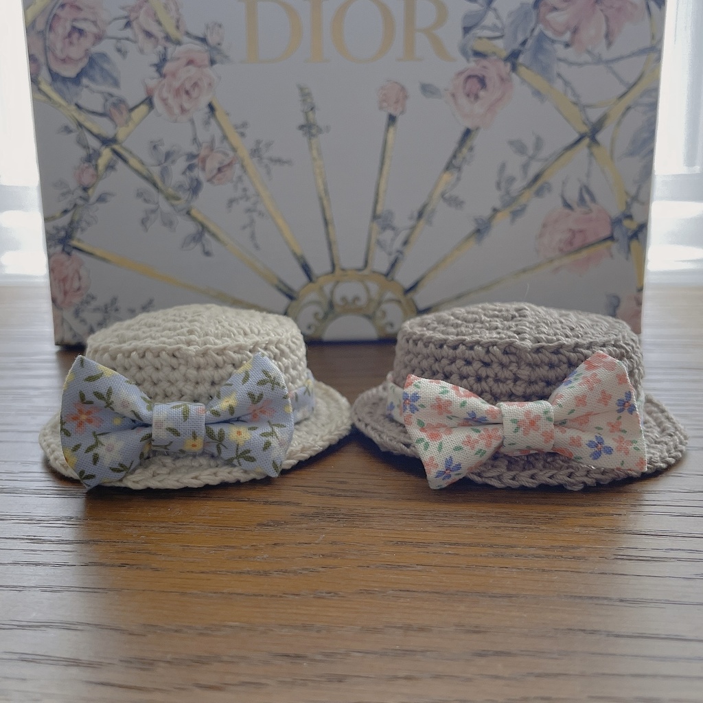 小花柄リボンハット