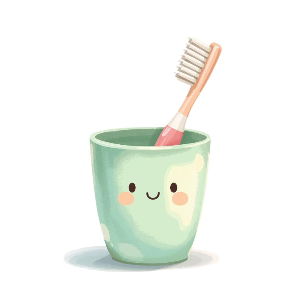 猫の1日 小物〜パステル絵本風クリップアート10点セット|PNG背景透過