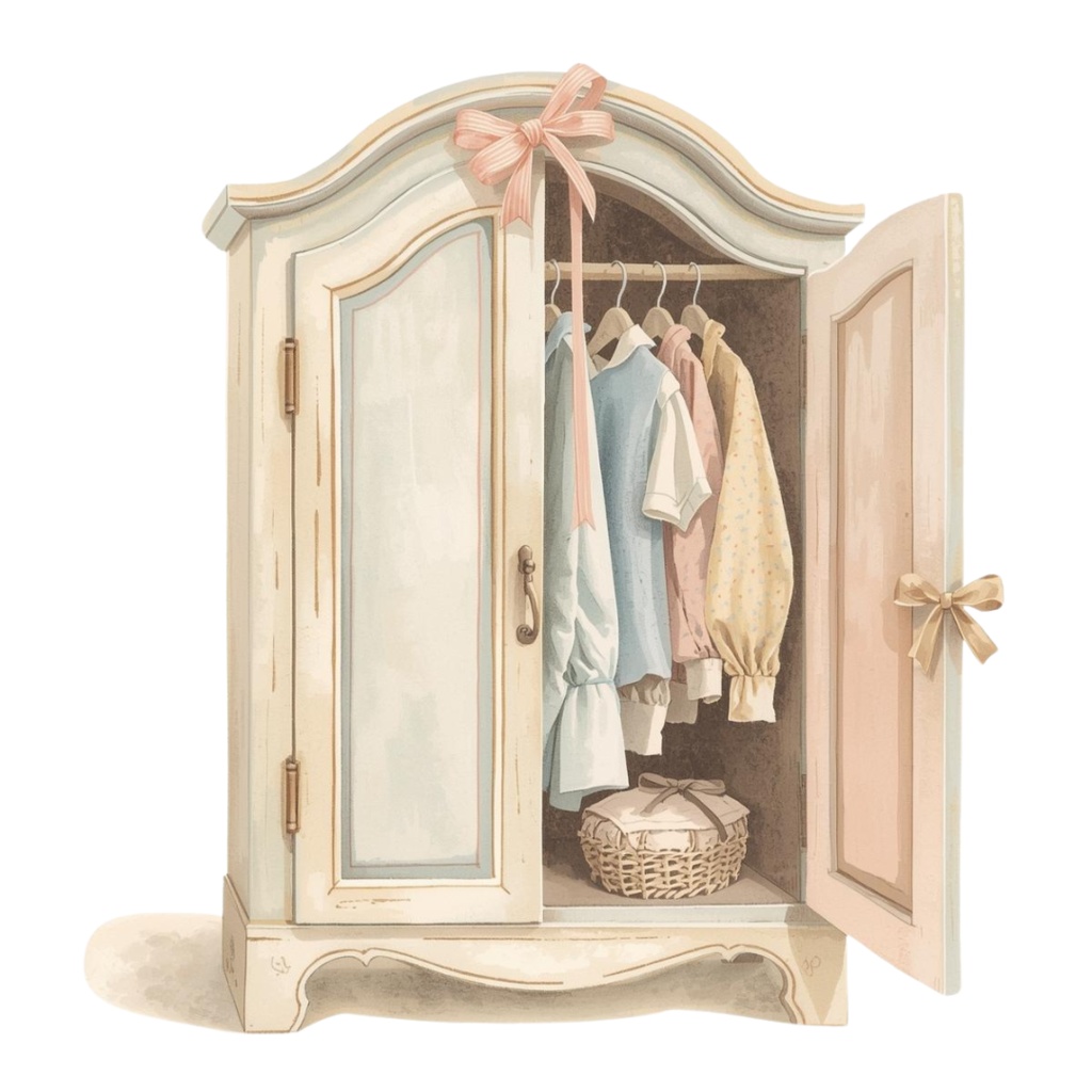 猫の1日 小物〜パステル絵本風クリップアート10点セット|PNG背景透過