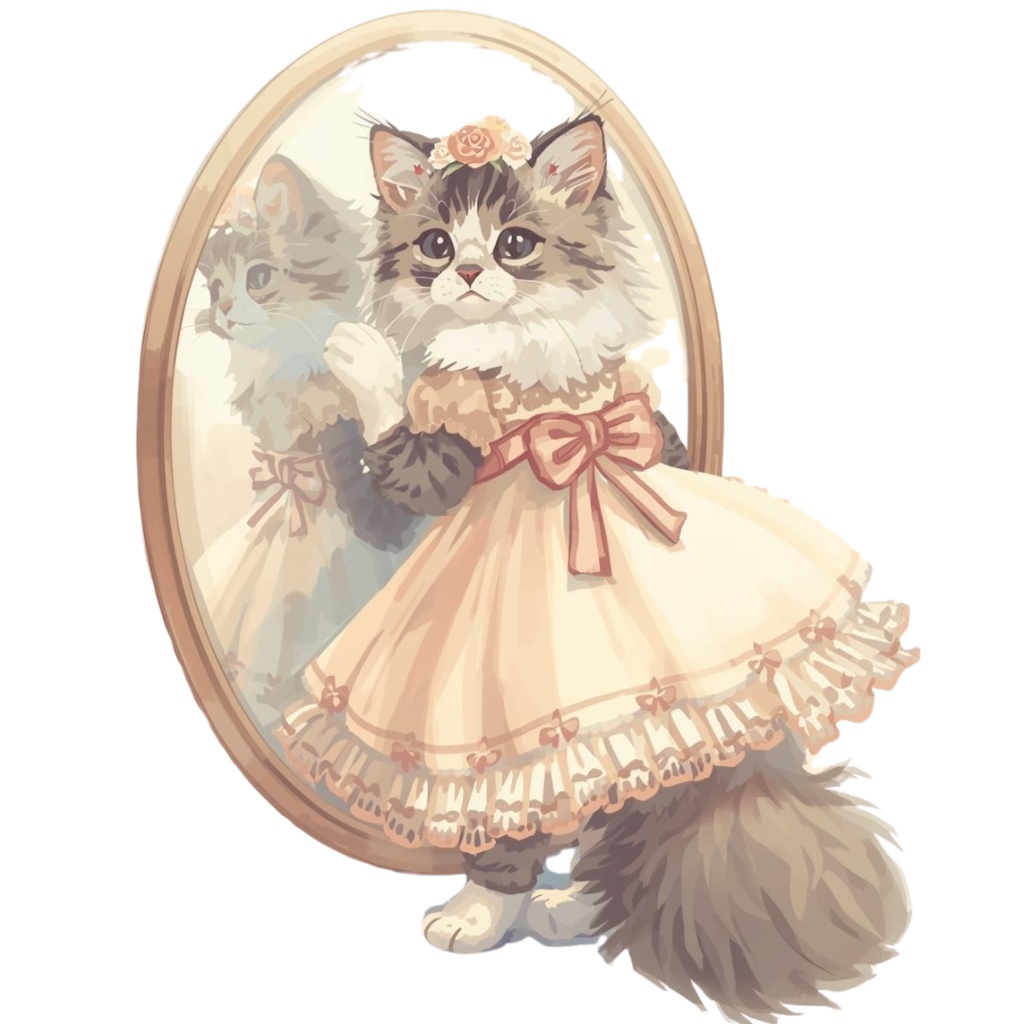 猫の結婚式A 〜パステル絵本風クリップアート13点セット|PNG背景透過