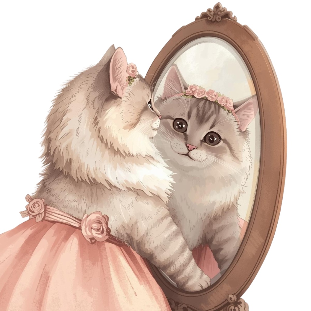 猫の結婚式B 〜パステル絵本風クリップアート13点セット|PNG背景透過