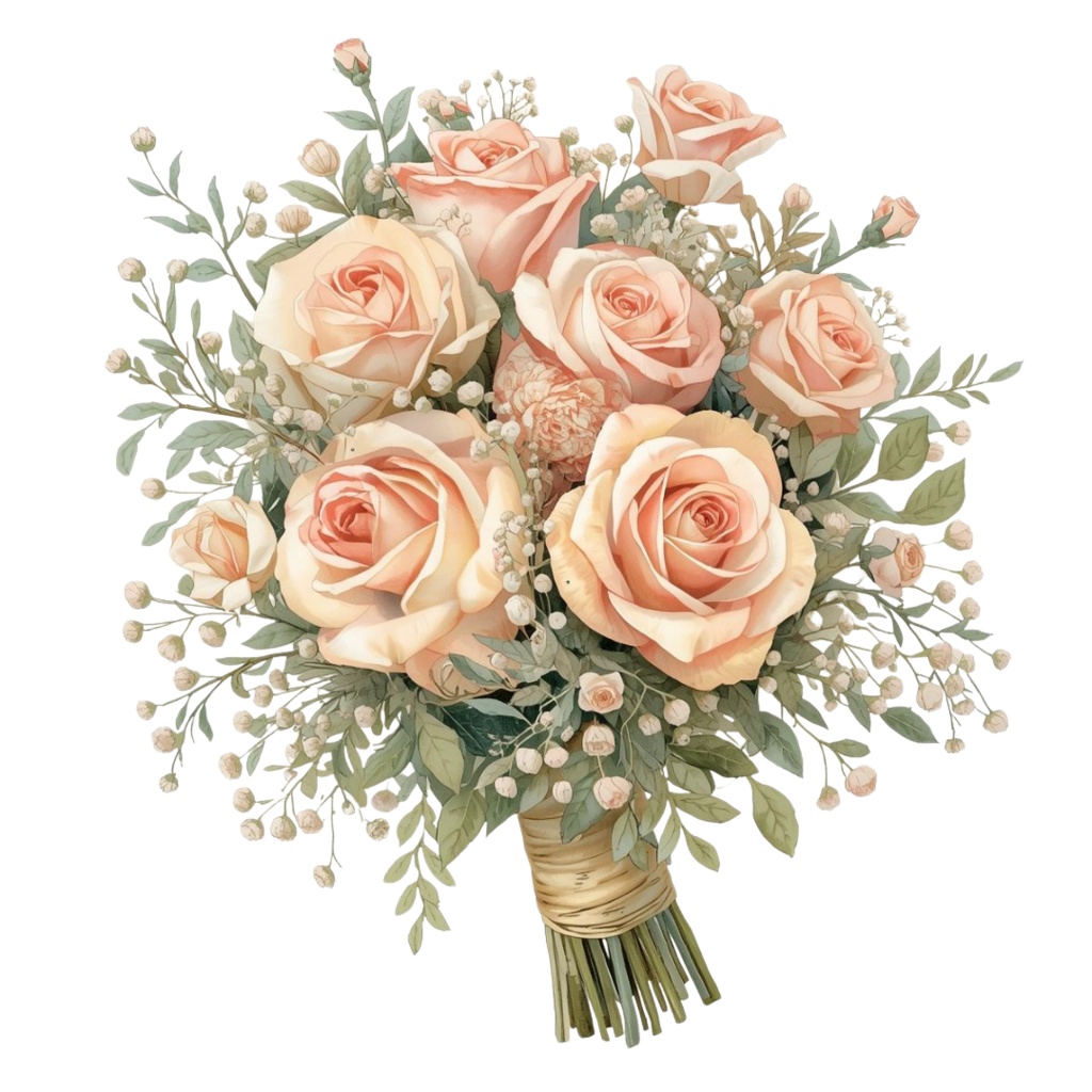 猫の結婚式 小物〜パステル絵本風クリップアート10点セット|PNG背景透過