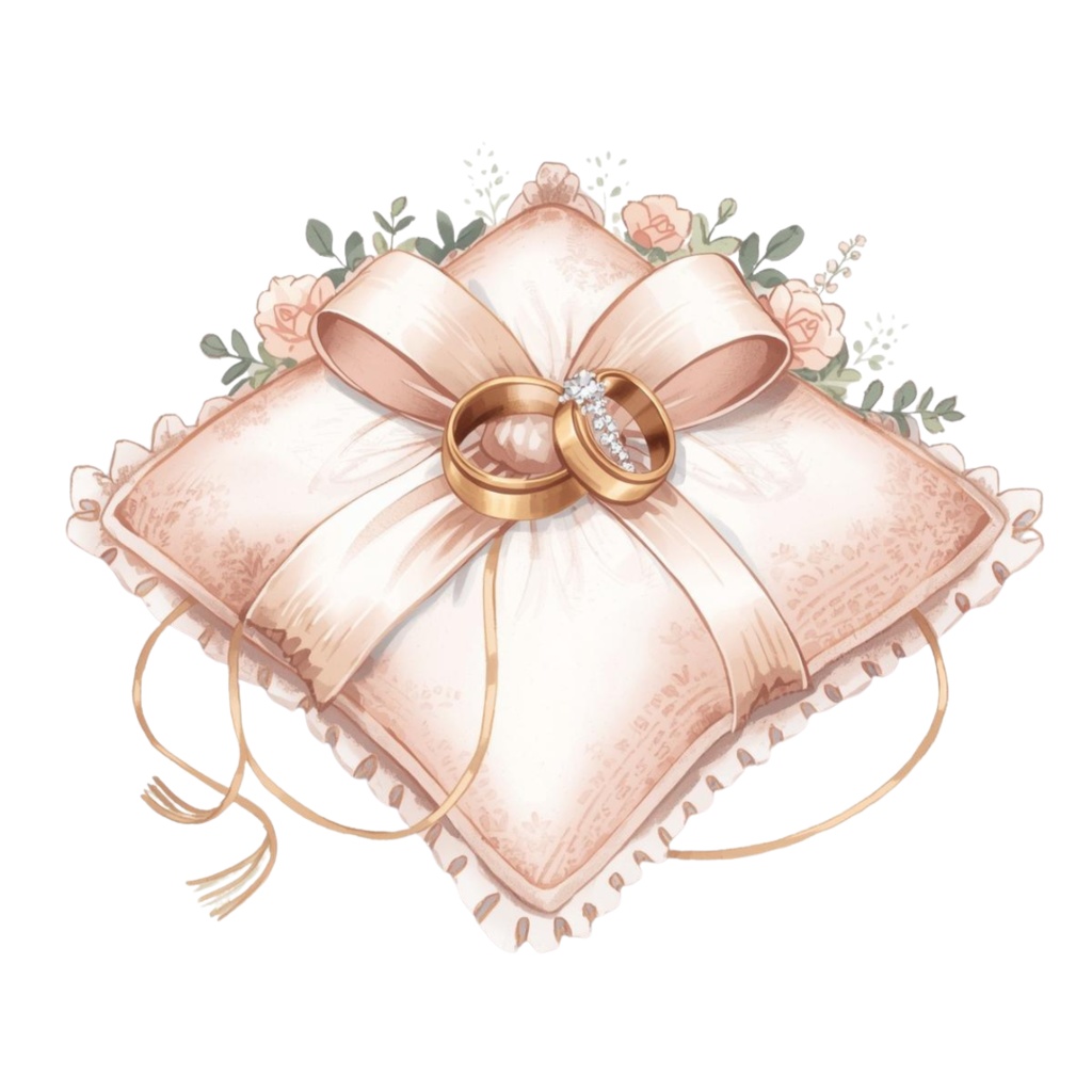 猫の結婚式 小物〜パステル絵本風クリップアート10点セット|PNG背景透過