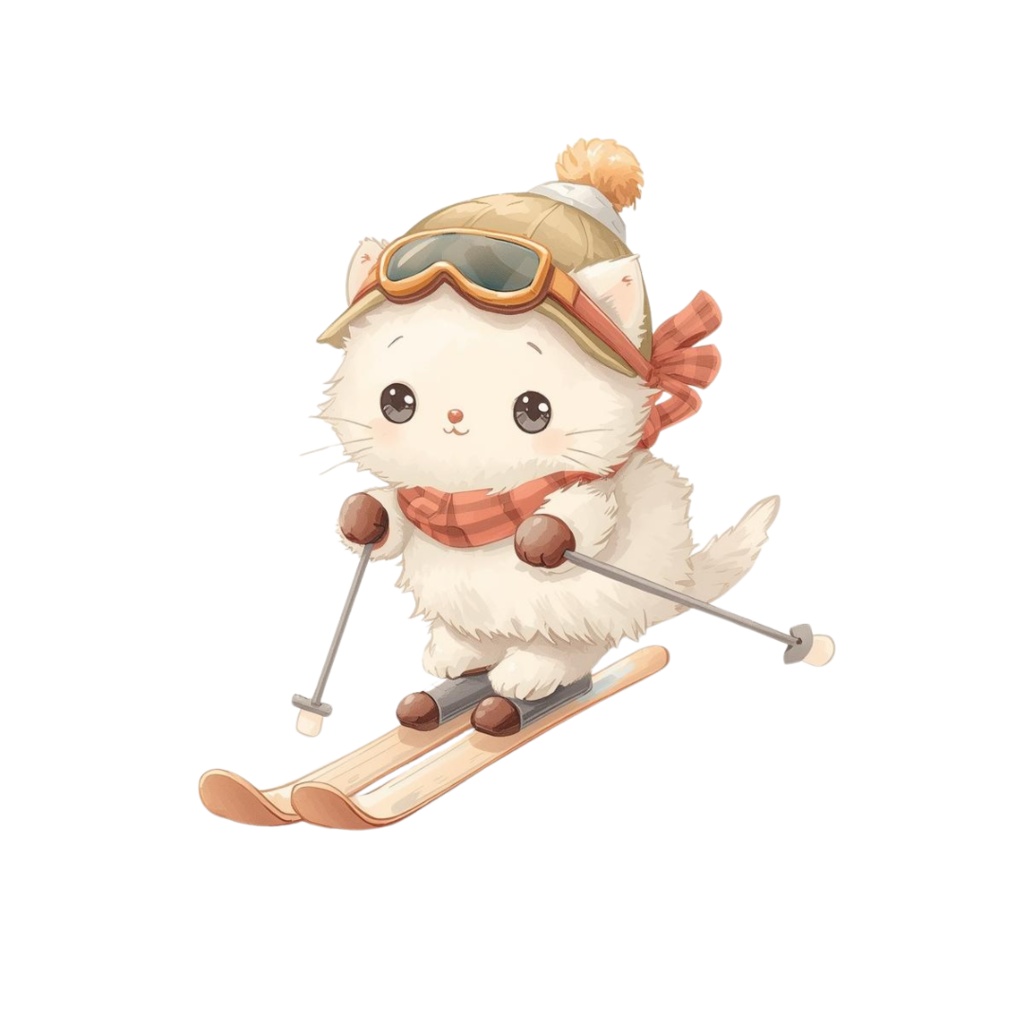 猫のスケジュールA 〜パステル絵本風クリップアート14点セット|PNG背景透過